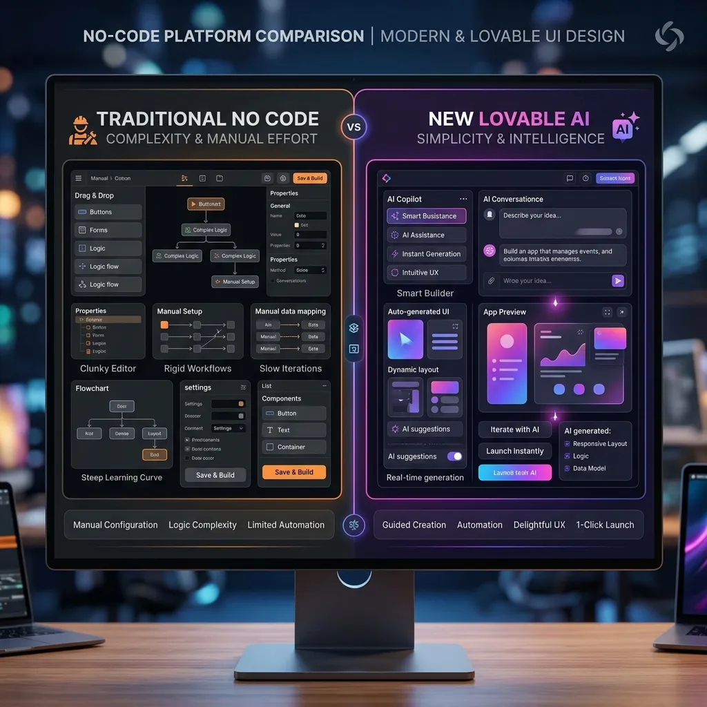 Lovable.dev vs. Bubble: Traditional No-Code vs. AI Code Generation in 2026